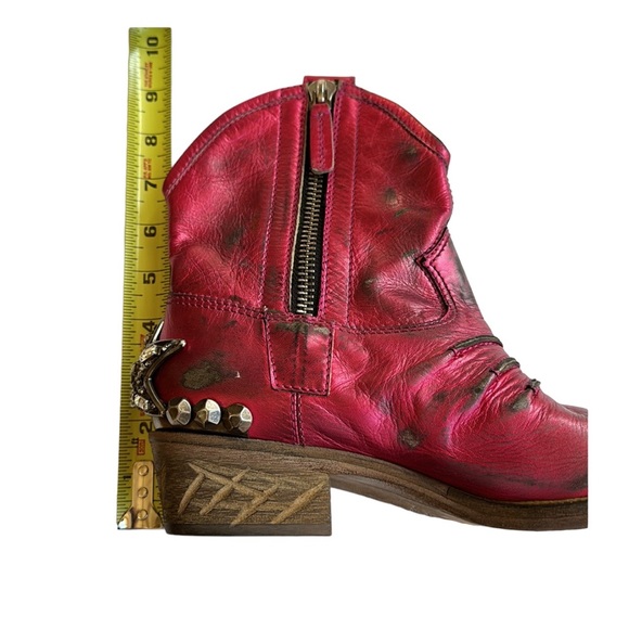 BALDAN metallic hot pink embellished ankle cowgirl boots, size 38 EU, Never worn - Picture 10 of 15